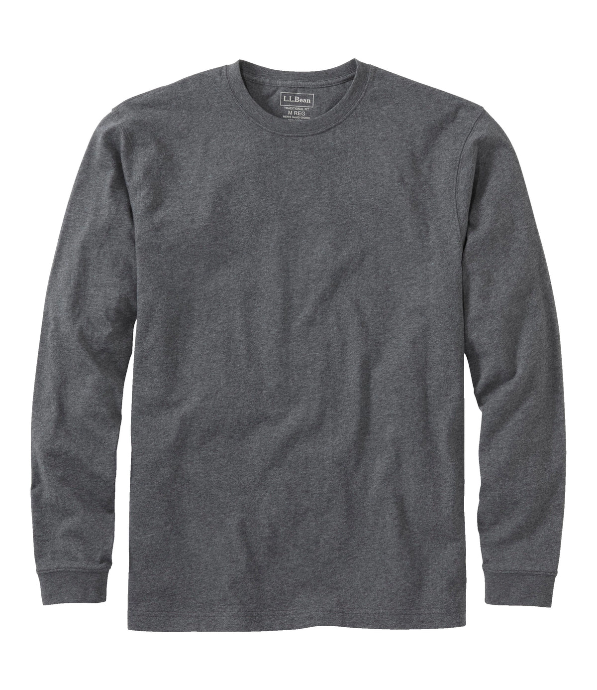 Men's Long-Sleeve Cotton Crewneck T-Shirt - Black