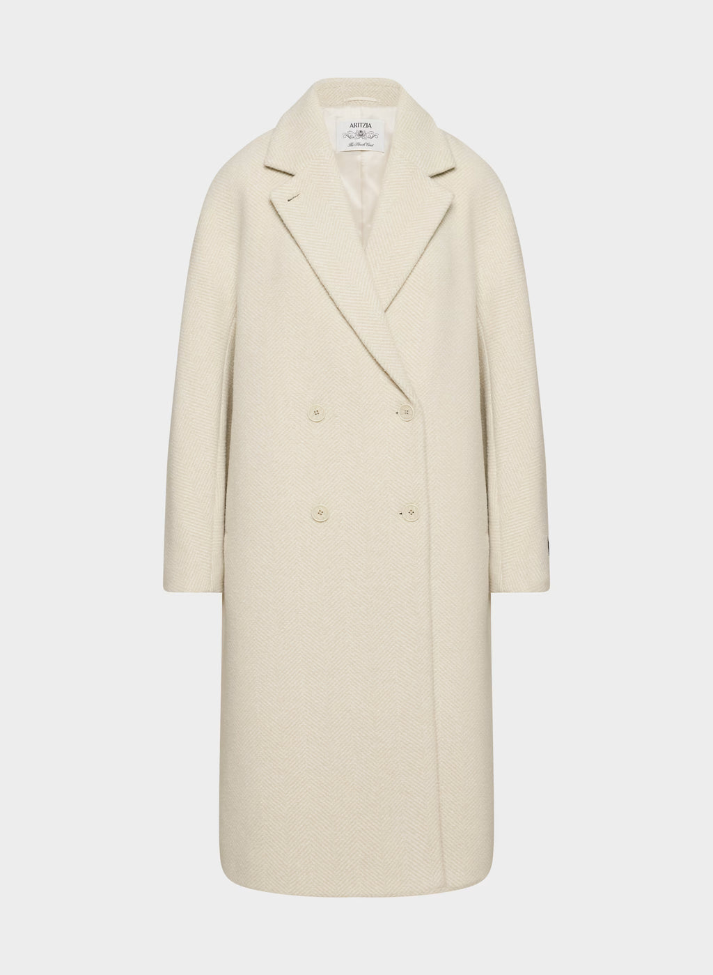 Double-Breasted Wool Cashmere Coat - Herringbone
