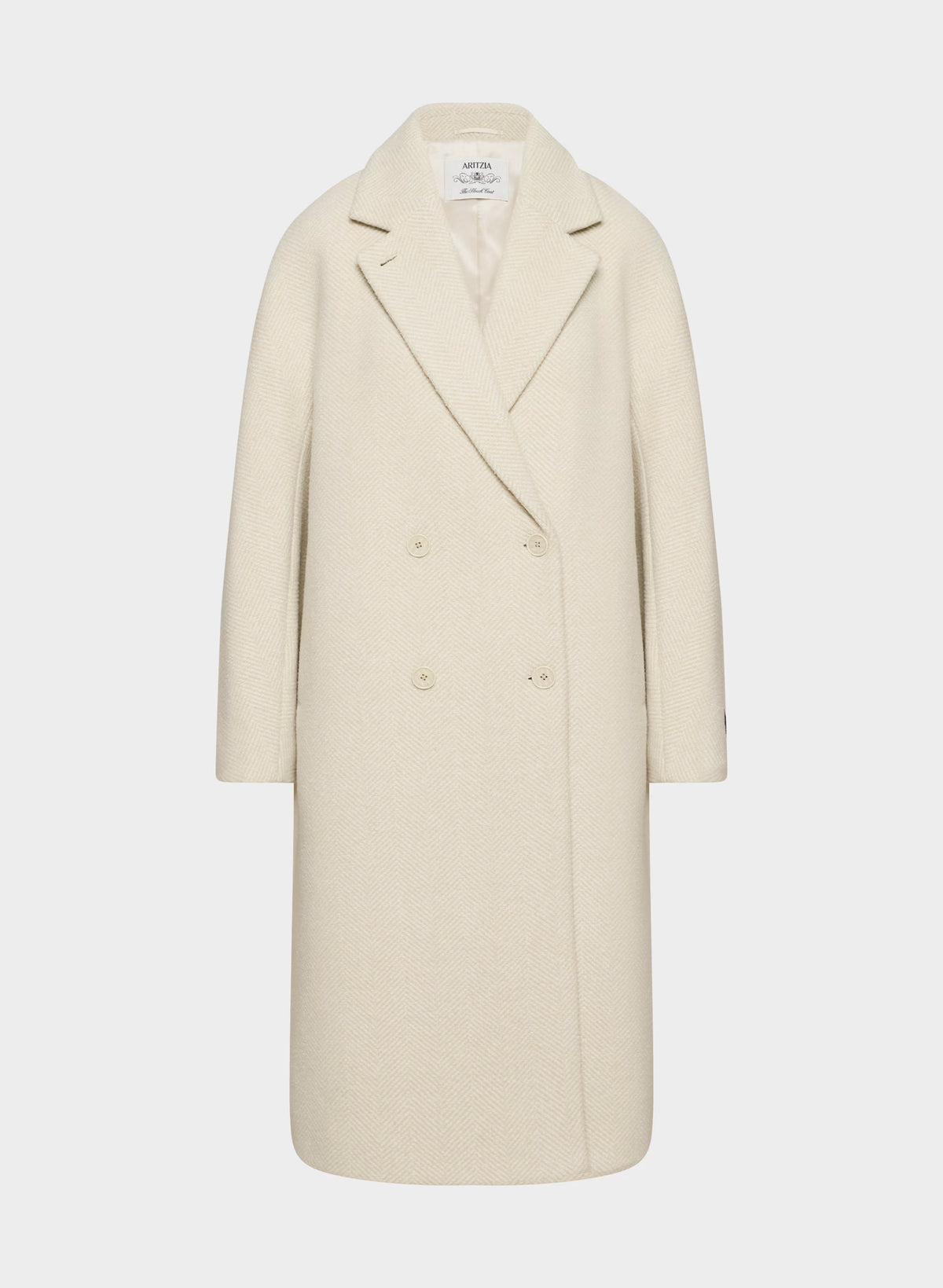 Double-Breasted Wool Cashmere Coat - Herringbone