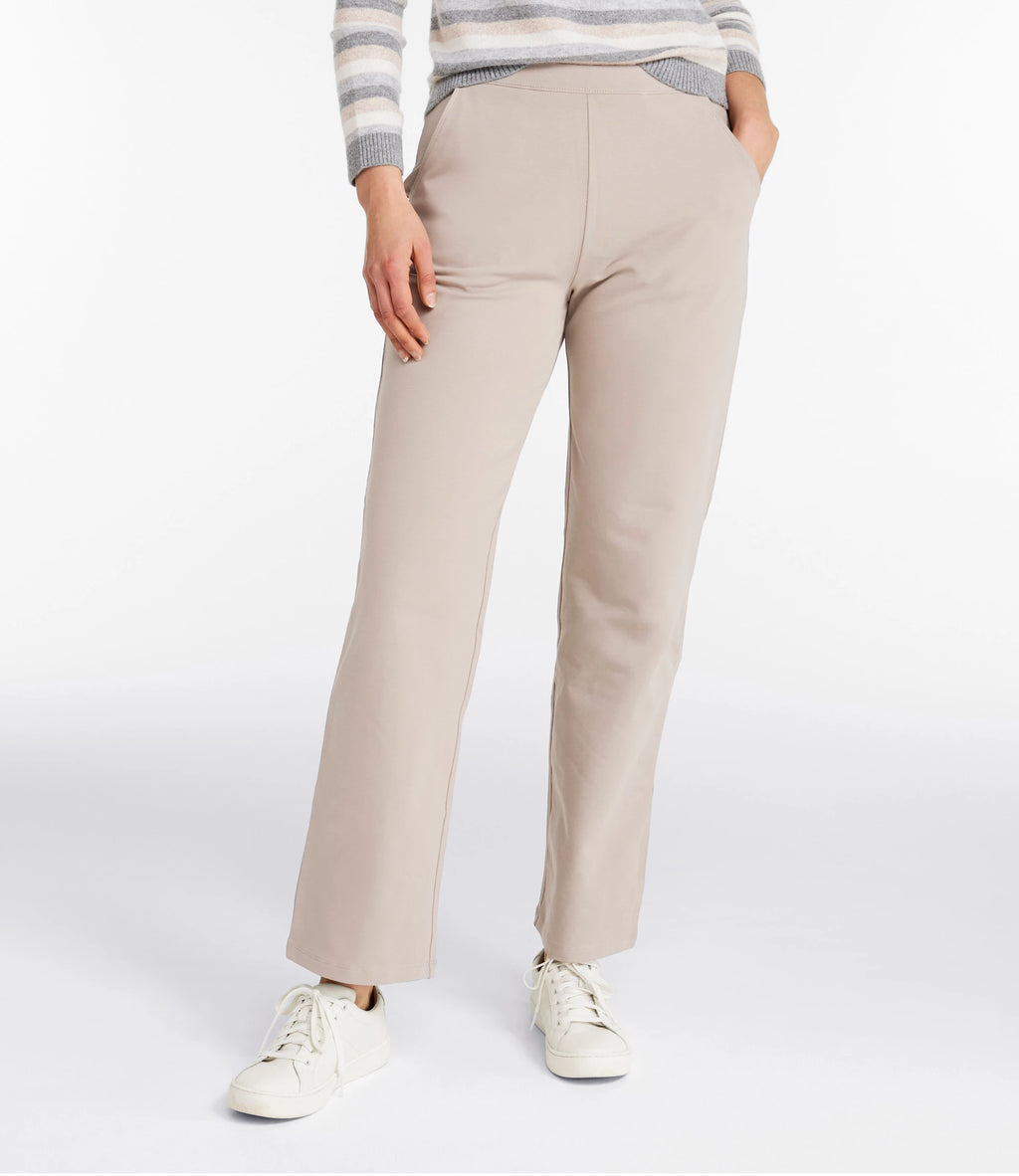 Women's High-Rise Straight-Leg Knit Pants - Black