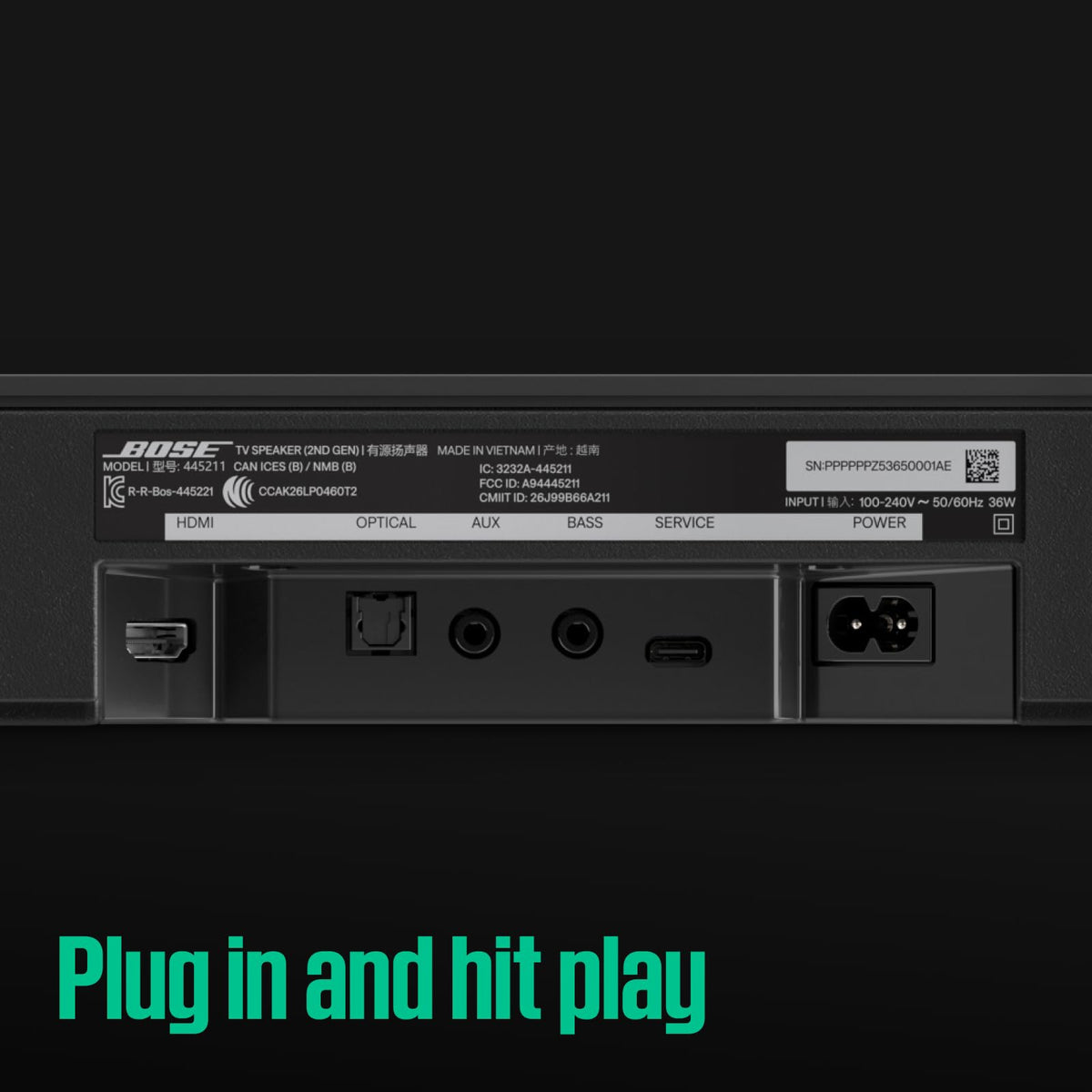 Bose TV Speaker (2nd Gen) - Compact Soundbar with Bluetooth and HDMI-ARC Connectivity, Clear Dialogue, Dolby Atmos, Deep Bass, Included Remote