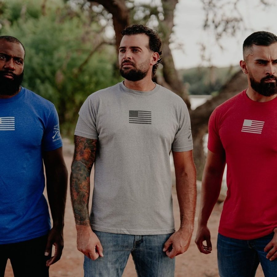 Freedom Flag T-Shirt - Dark Heather Gray