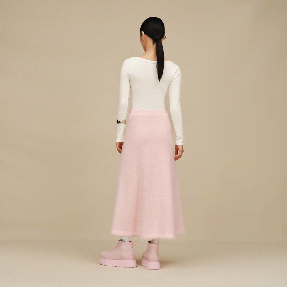 Women's Plush Knit Maxi Skirt - Pale Orchid