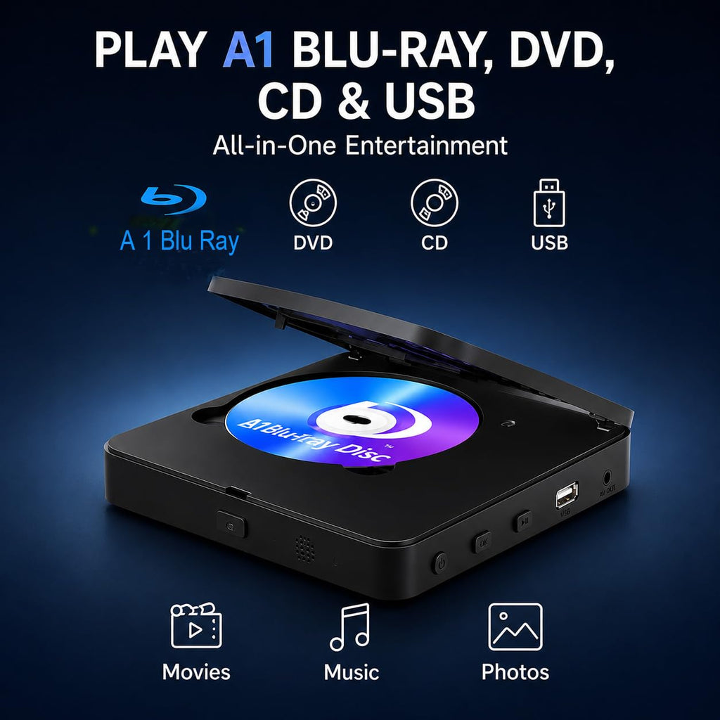 Blu Ray DVD Player 1080P Full HD for TV with HDMI AV Output