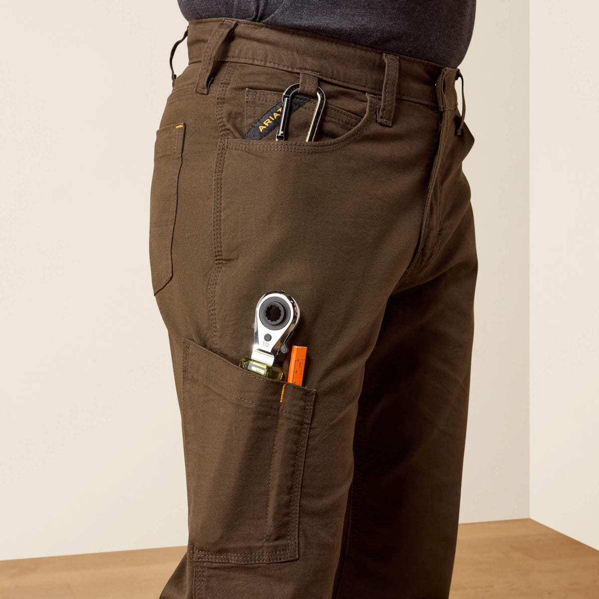 Men's Relaxed Stretch Canvas Work Pants - Khaki