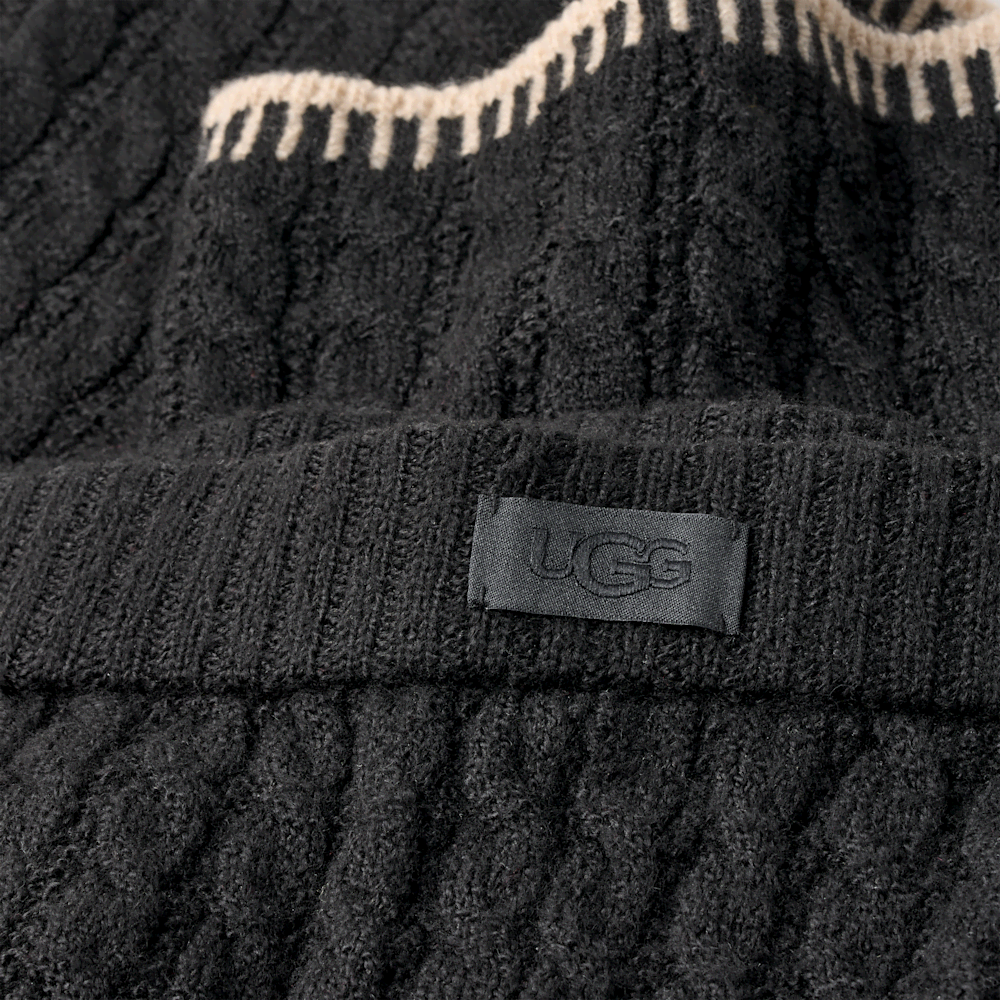 Women's Cable Knit Straight-Leg Pants - Black