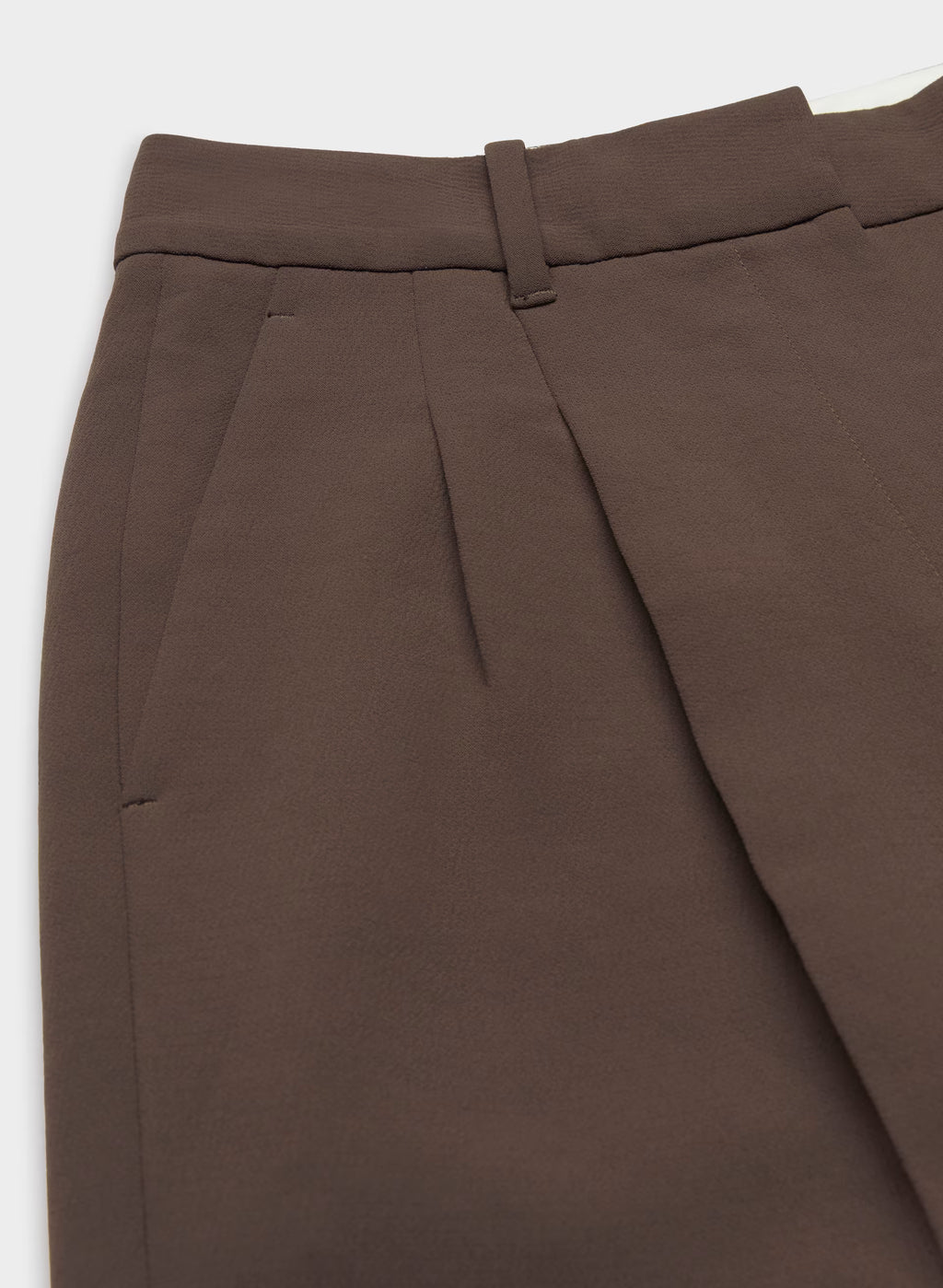 High-Rise Wide-Leg Crepe Trousers - Sand