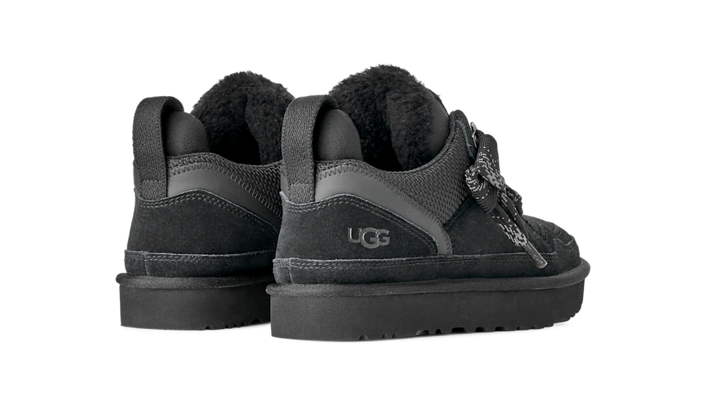Women's Suede Mesh Lace-Up Sneaker - Black