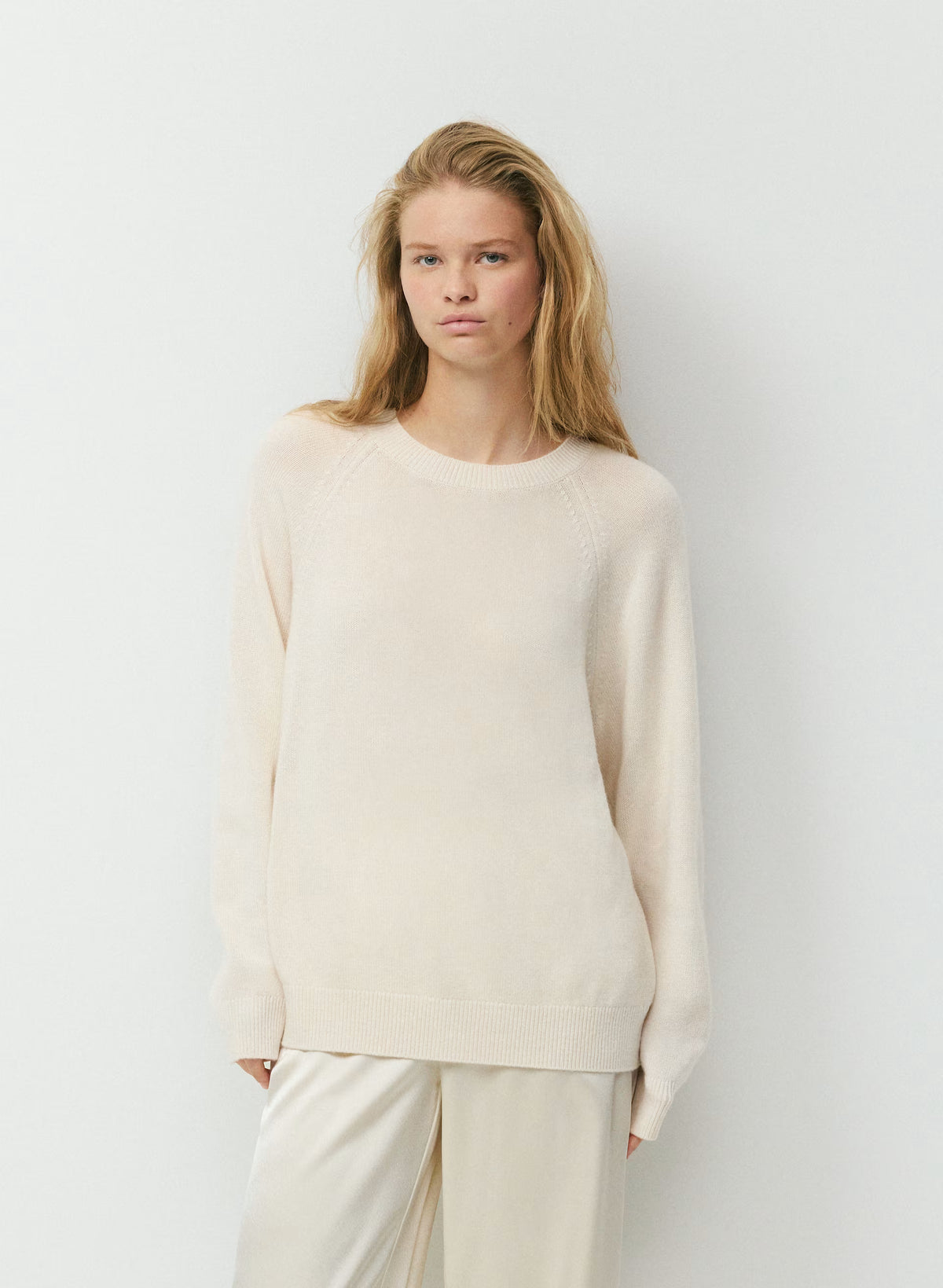 Wool Cashmere Raglan Sweater - Olive