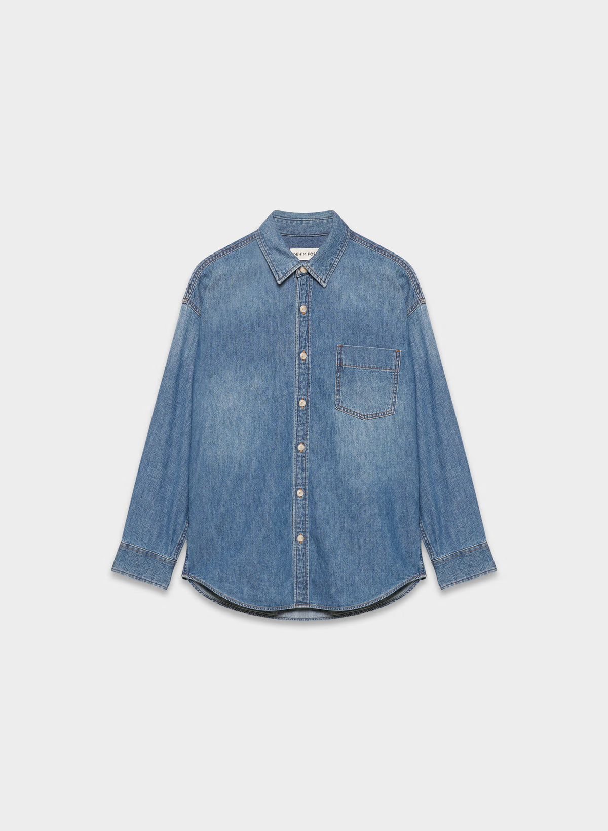 Oversized Hemp Blend Denim Shirt - Indigo