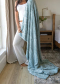 Textured Plush Throw Blanket - Gray