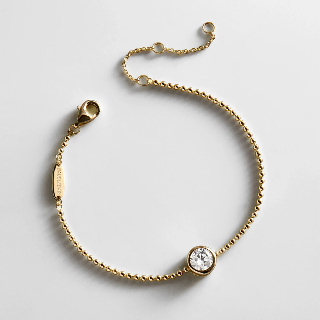 Gold-Plated Round Crystal Bracelet