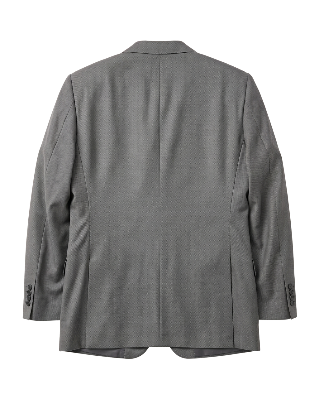 Men's Black & White Regular Fit Wool 2-Button Suit