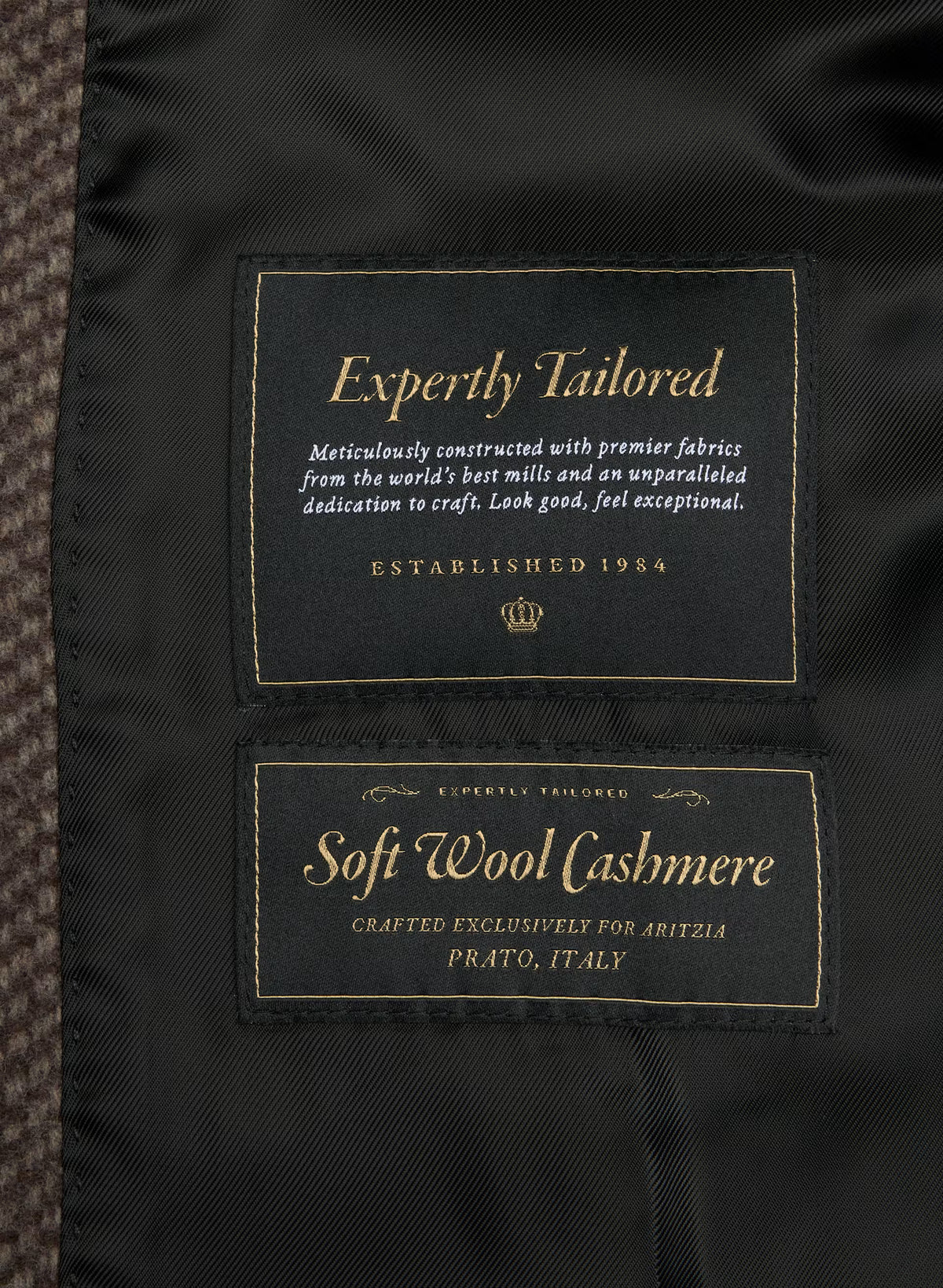 Double-Breasted Wool Cashmere Coat - Herringbone