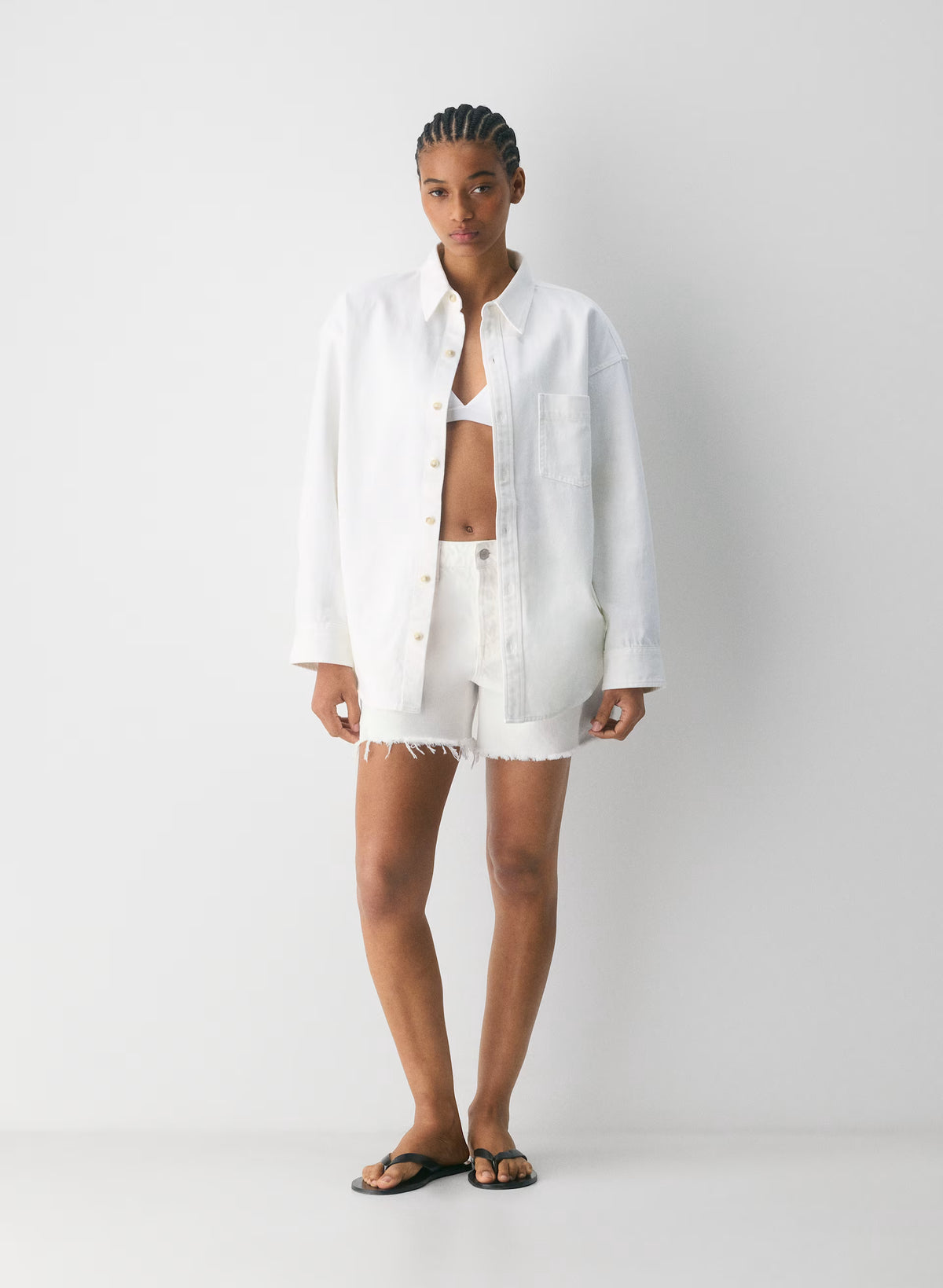 Oversized Hemp Blend Denim Shirt - Indigo