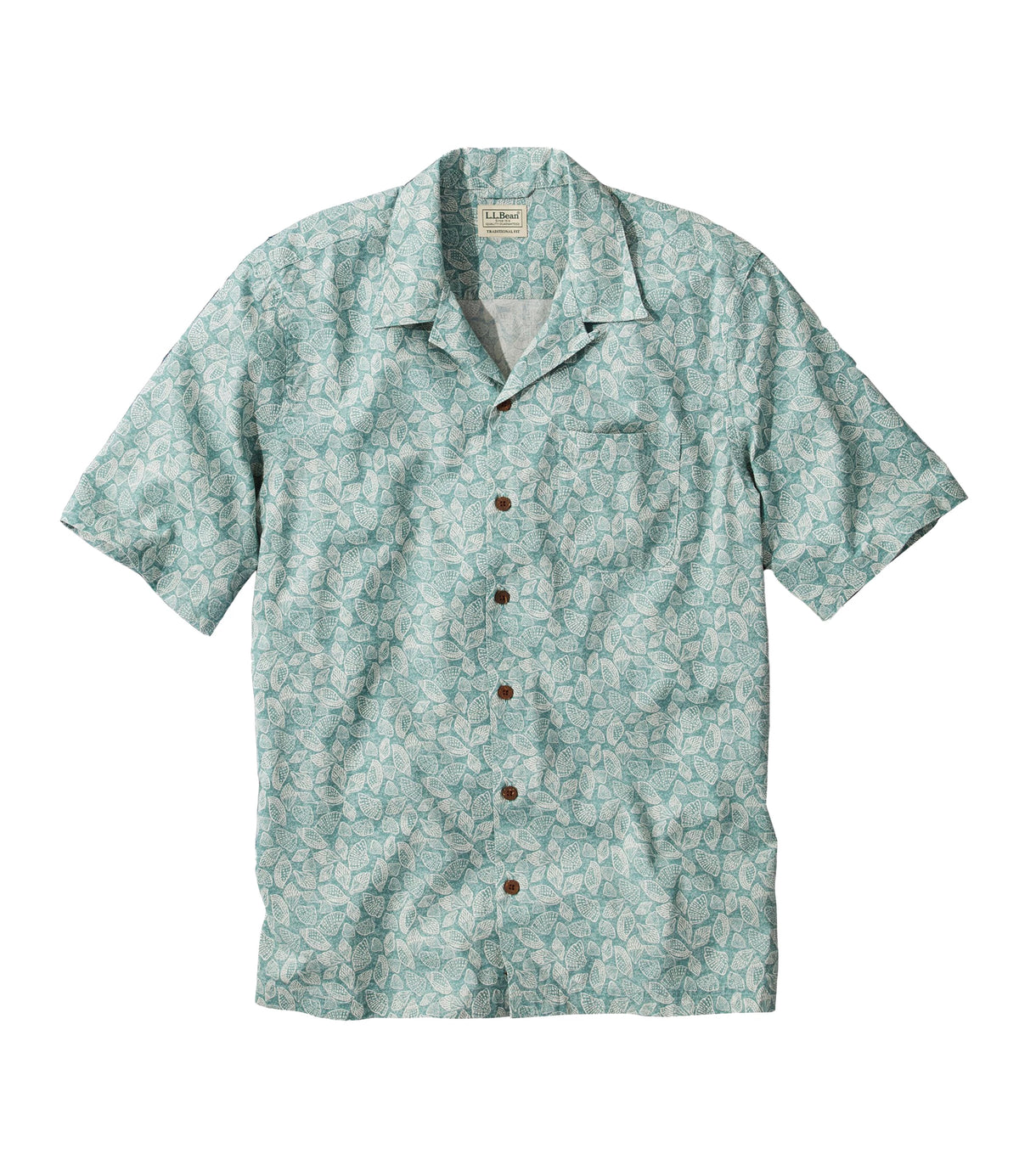 Men's Short-Sleeve Cotton Print Shirt - Brown