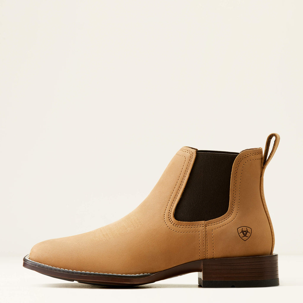 Men's Suede Wide Square Toe Chelsea Boots - Navy
