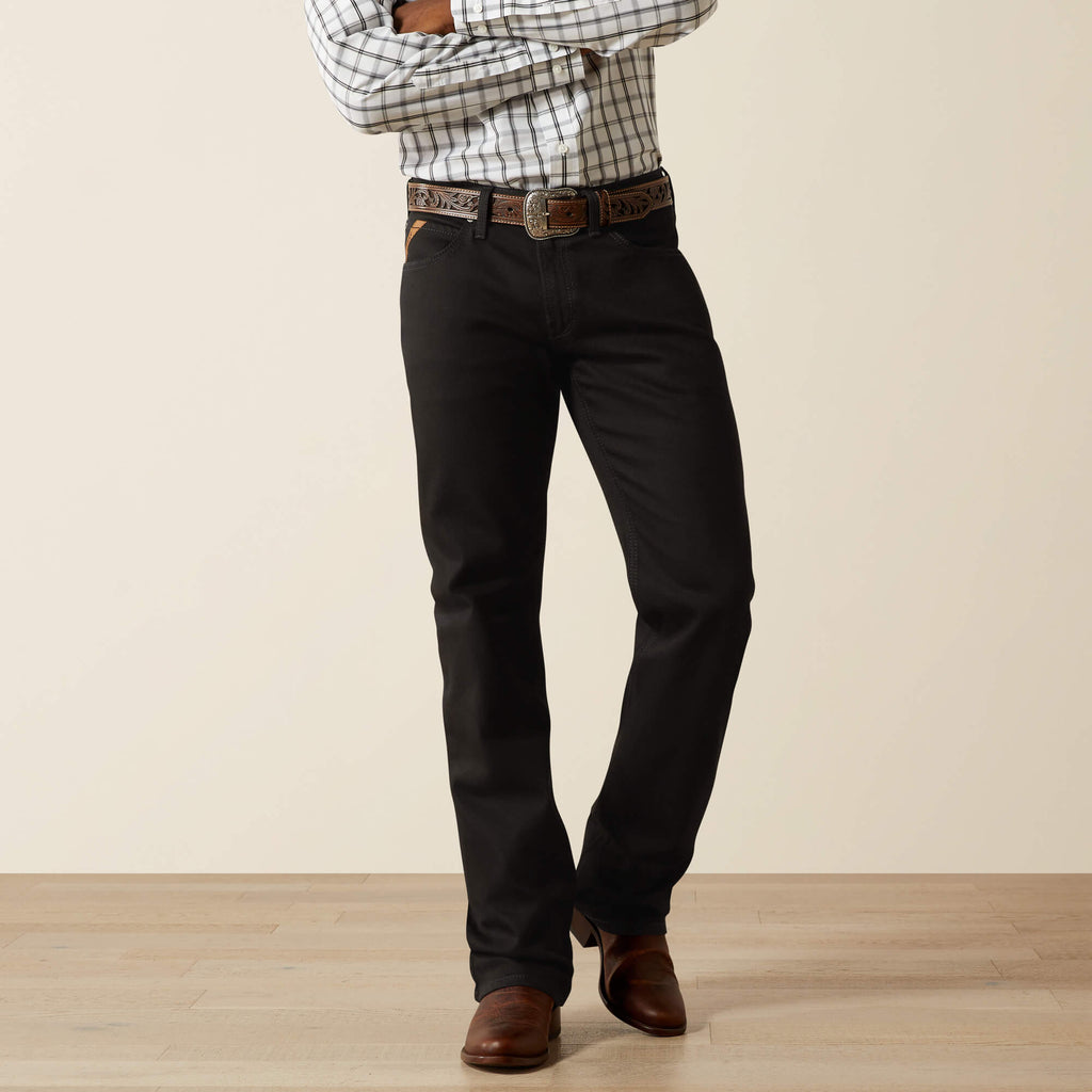 Men's Relaxed Bootcut Stretch Jeans - Black