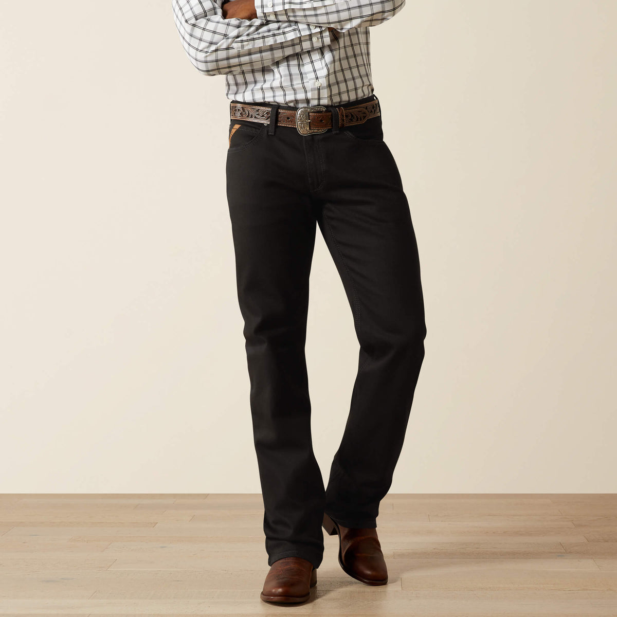 Men's Relaxed Bootcut Stretch Jeans - Black
