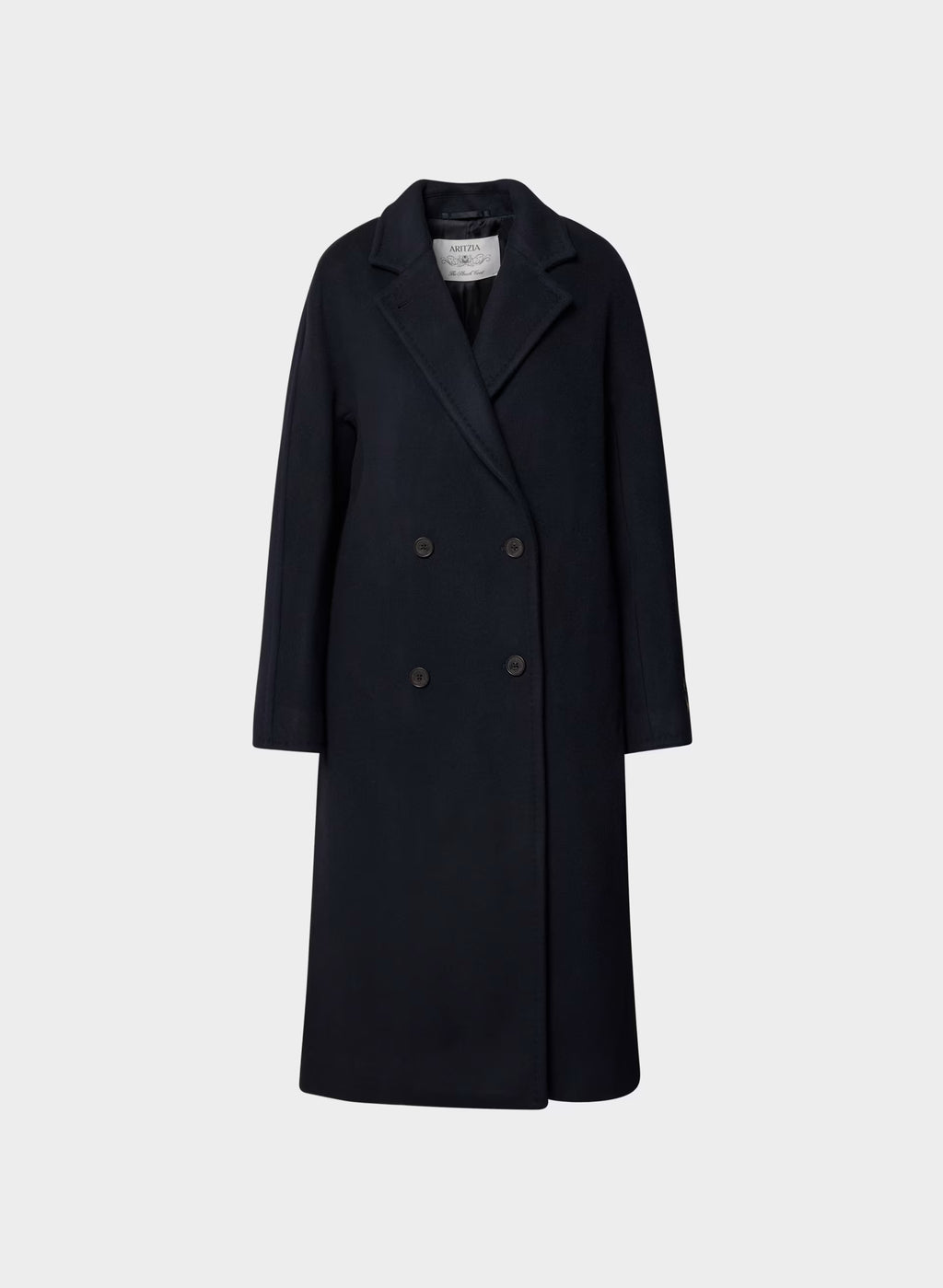 Double-Breasted Wool Cashmere Coat - Herringbone