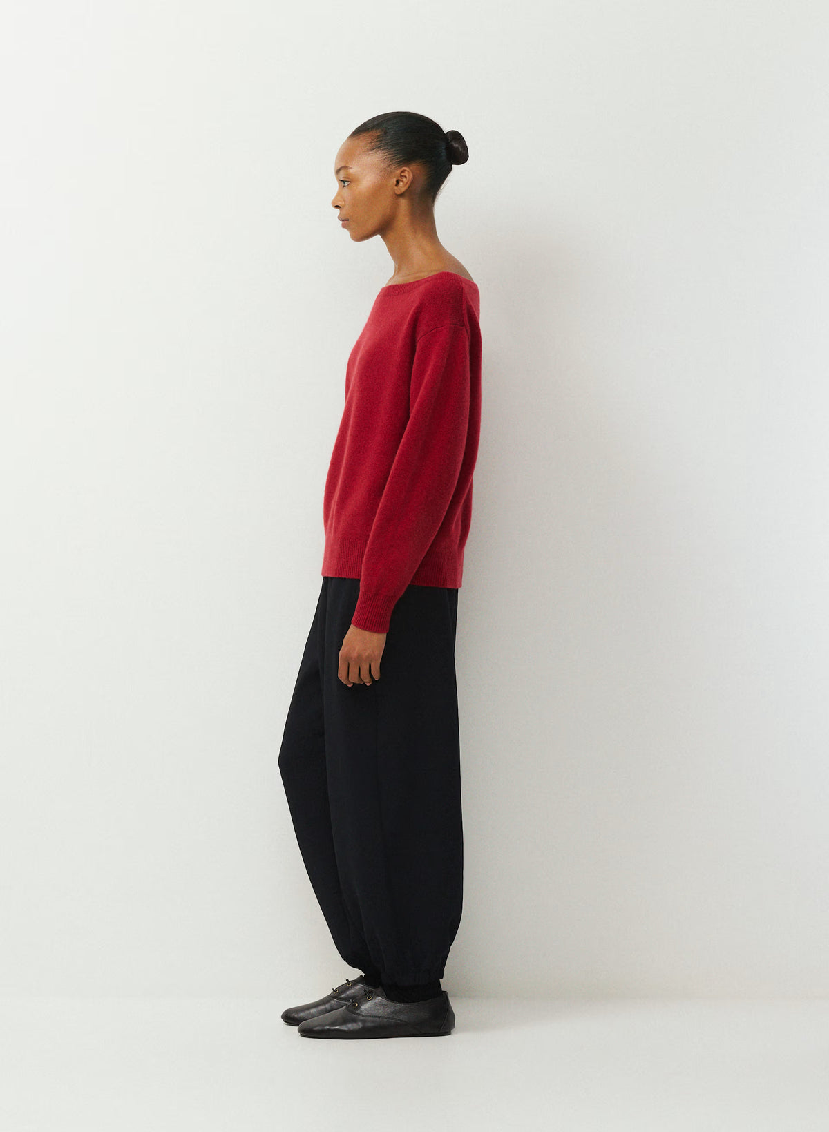 Cashmere Boatneck Sweater - Heather Gray