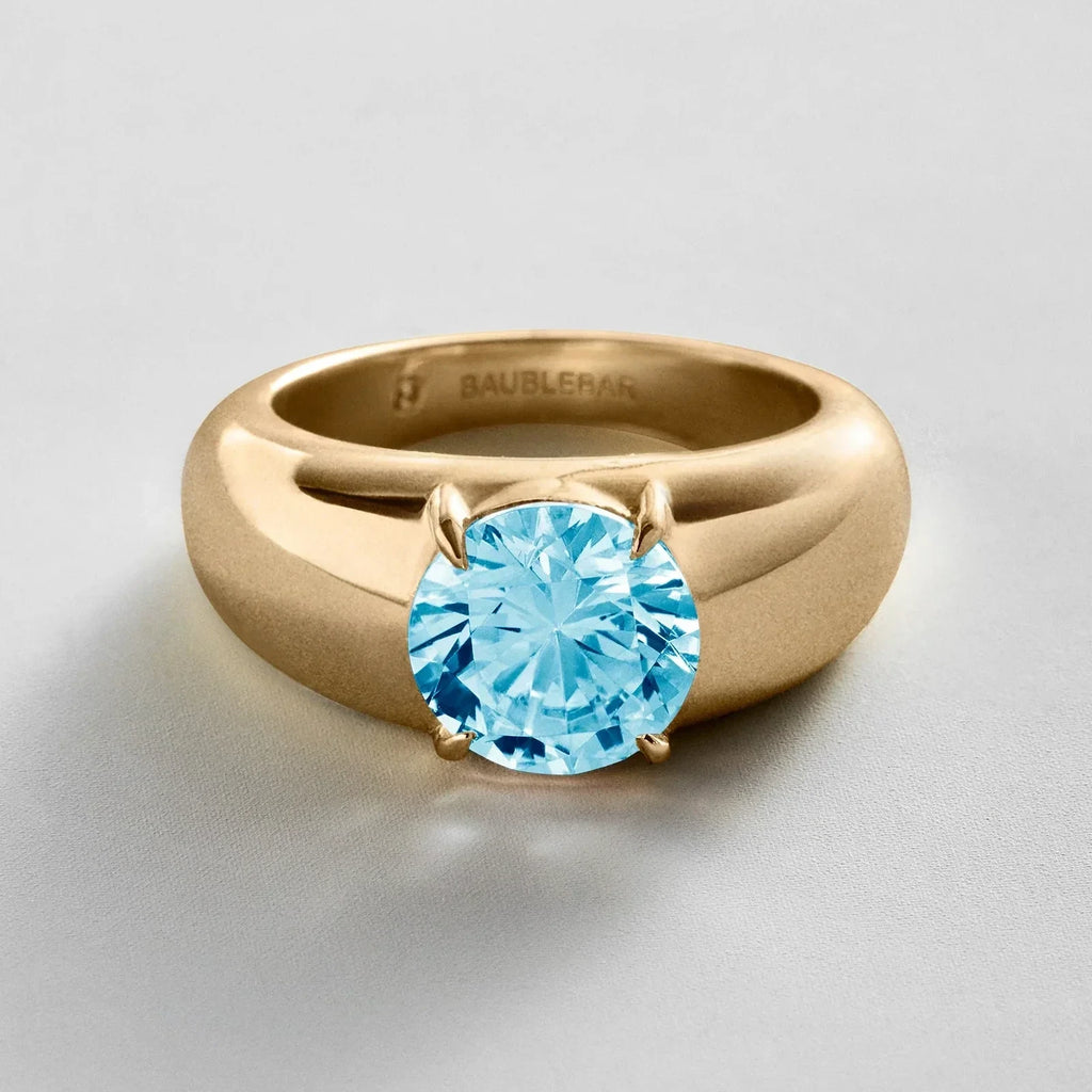 Custom Gold-Plated Birthstone Band Ring