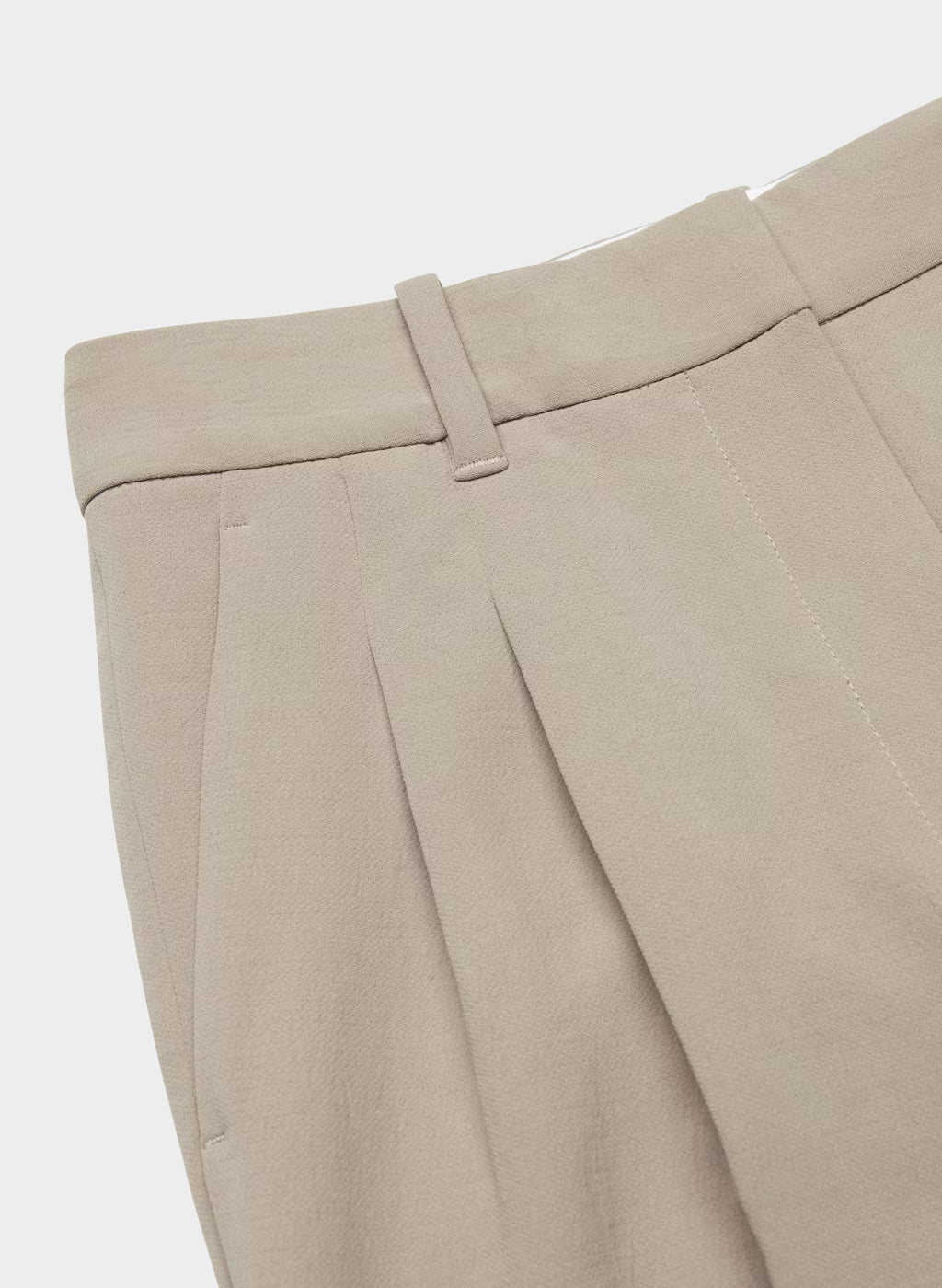 High-Rise Wide-Leg Crepe Trousers - Sand