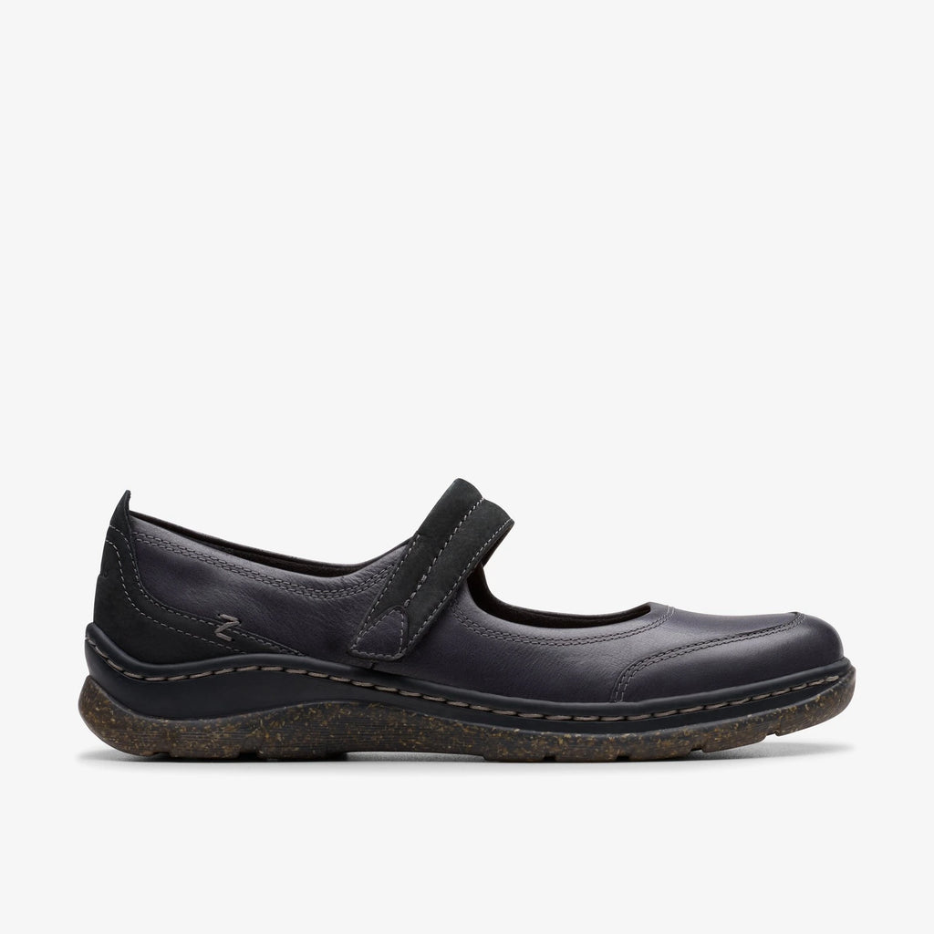 Women's Leather Mary Jane Flat - Black