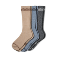 Men's Jacquard Trim Crew Socks - 3 Pack