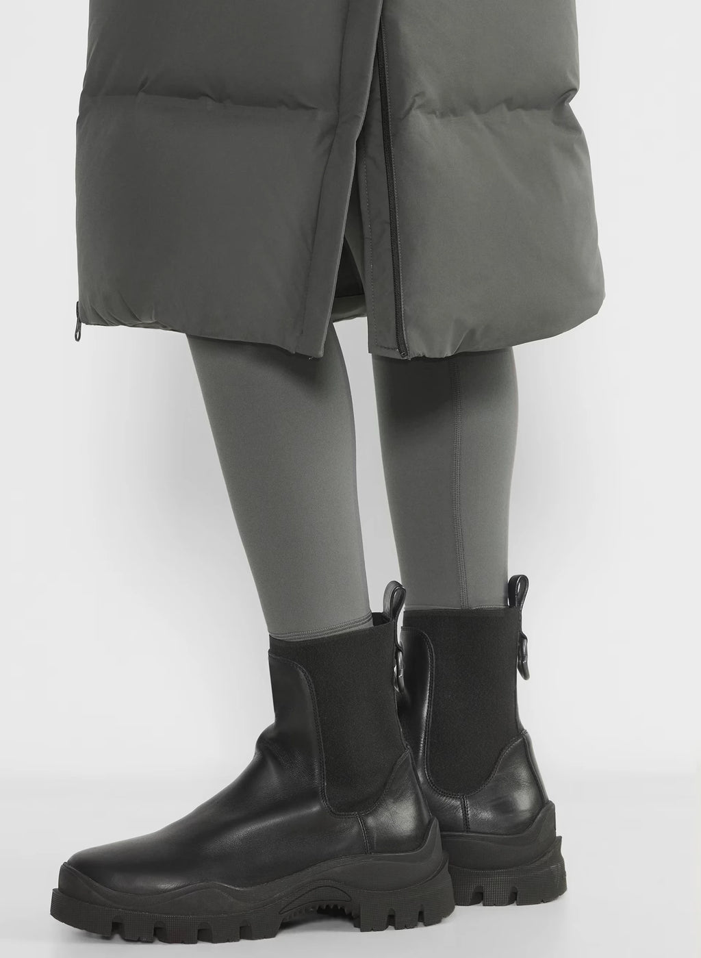 Waterproof Long Down Puffer Coat - Gray