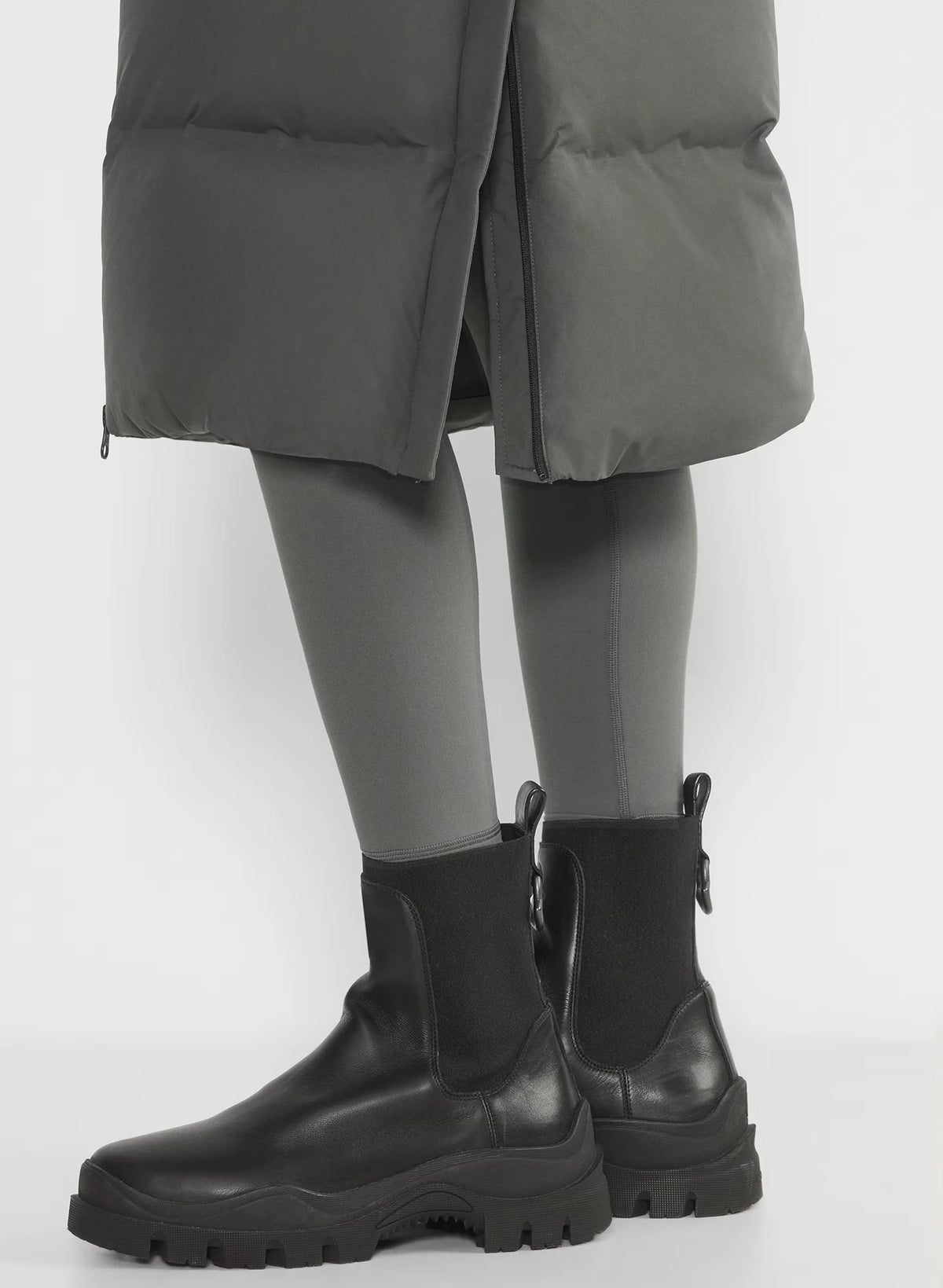 Waterproof Long Down Puffer Coat - Gray