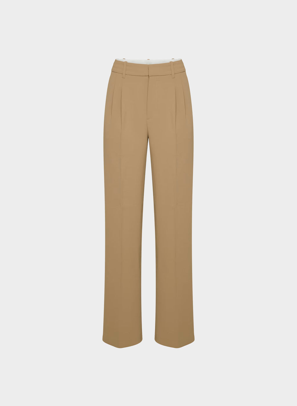 High-Rise Wide-Leg Crepe Trousers - Sand