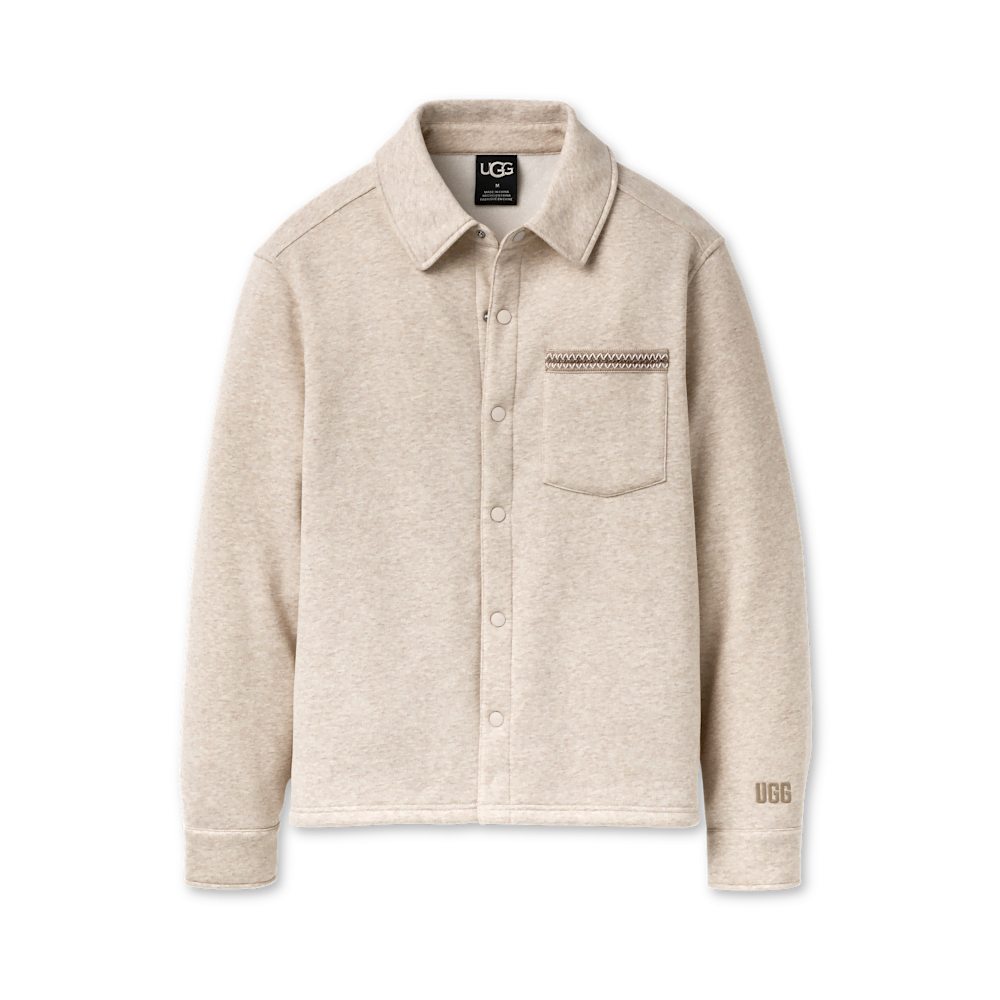Men's Relaxed Button-Up Shirt Jacket - Heather