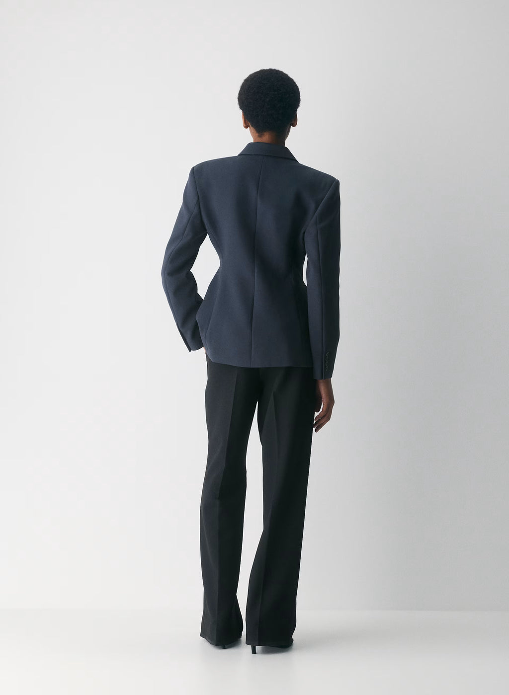 Single-Breasted Stretch Blazer - Brown Check