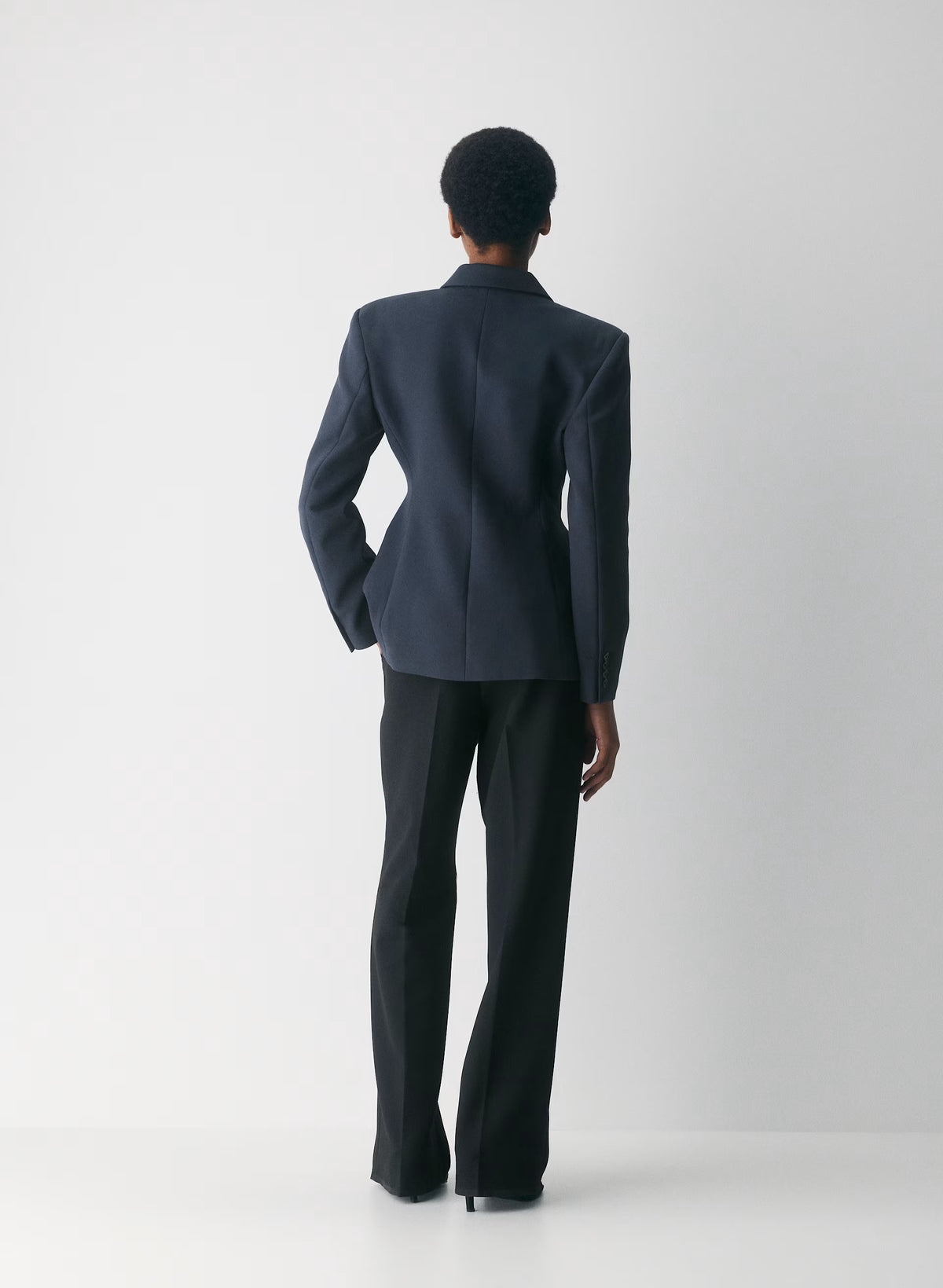 Single-Breasted Stretch Blazer - Brown Check