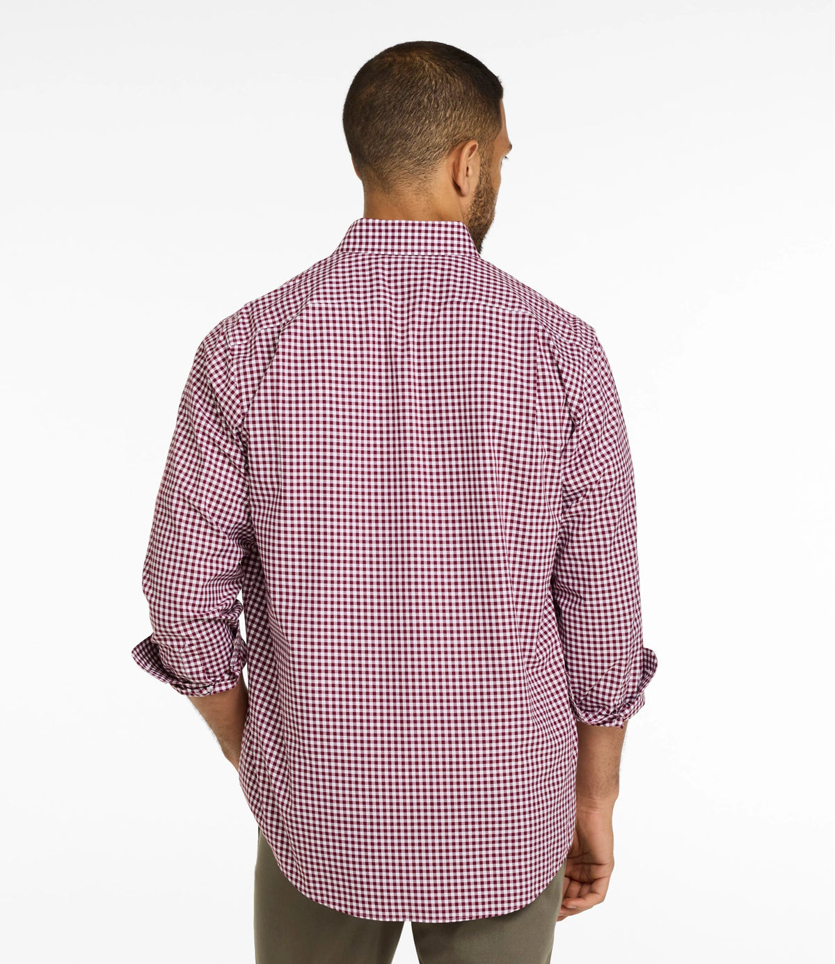 Men's Cotton Check Button-Down Shirt - Light Gold