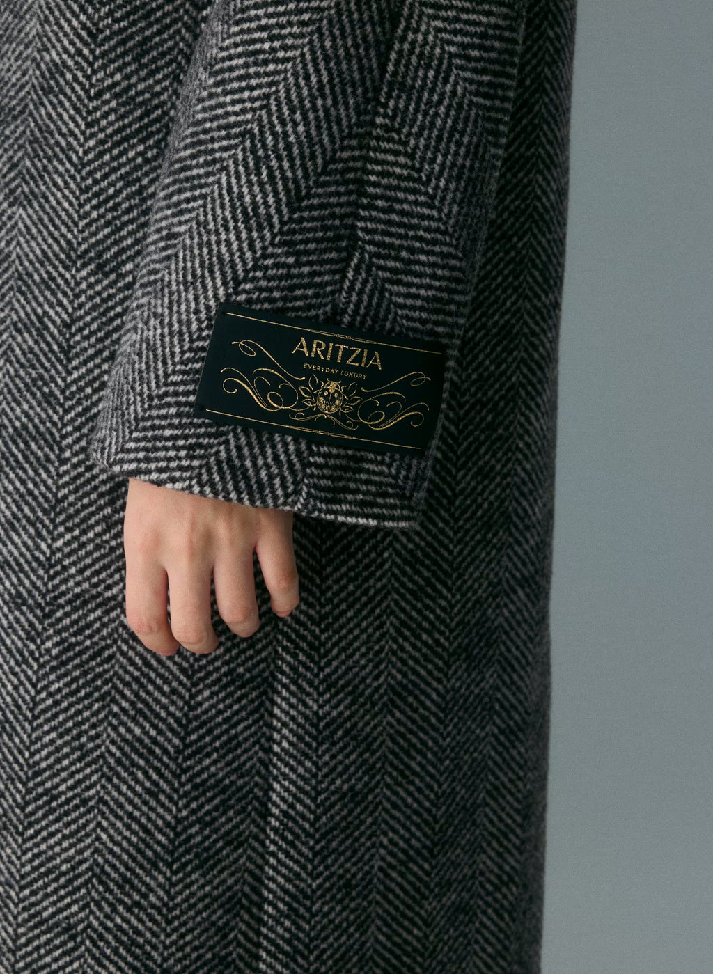 Double-Breasted Wool Cashmere Coat - Herringbone