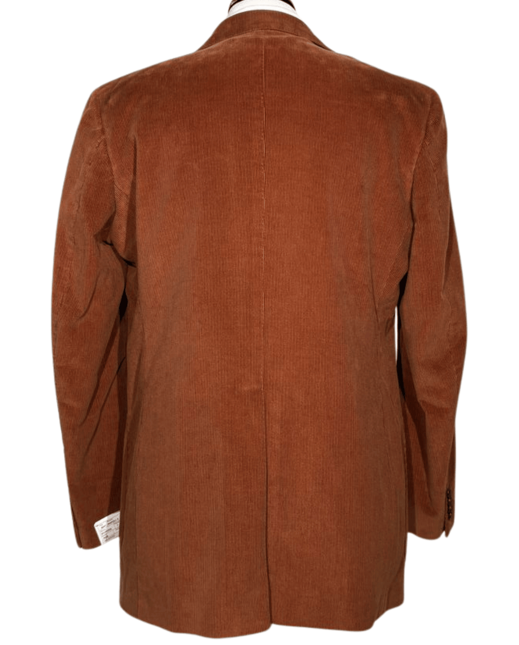Men's Burnt Orange Corduroy Notch Lapel Slim Fit 3-Button Cotton Suit