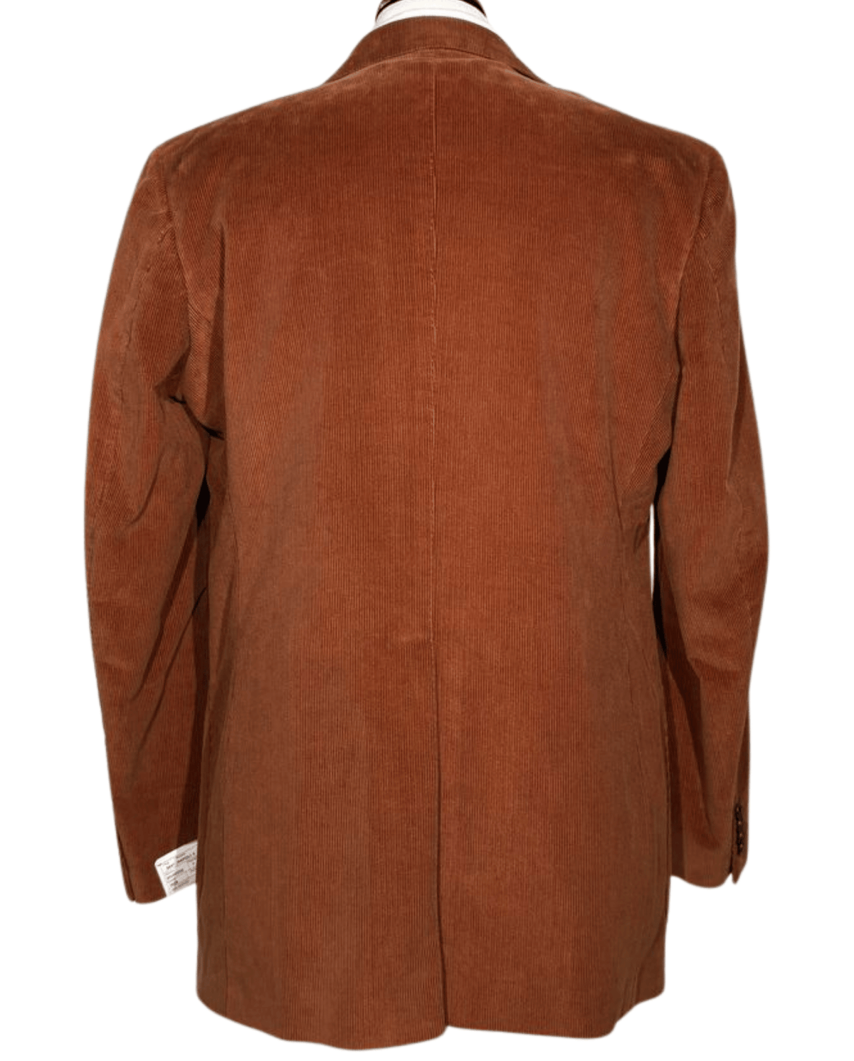 Men's Burnt Orange Corduroy Notch Lapel Slim Fit 3-Button Cotton Suit