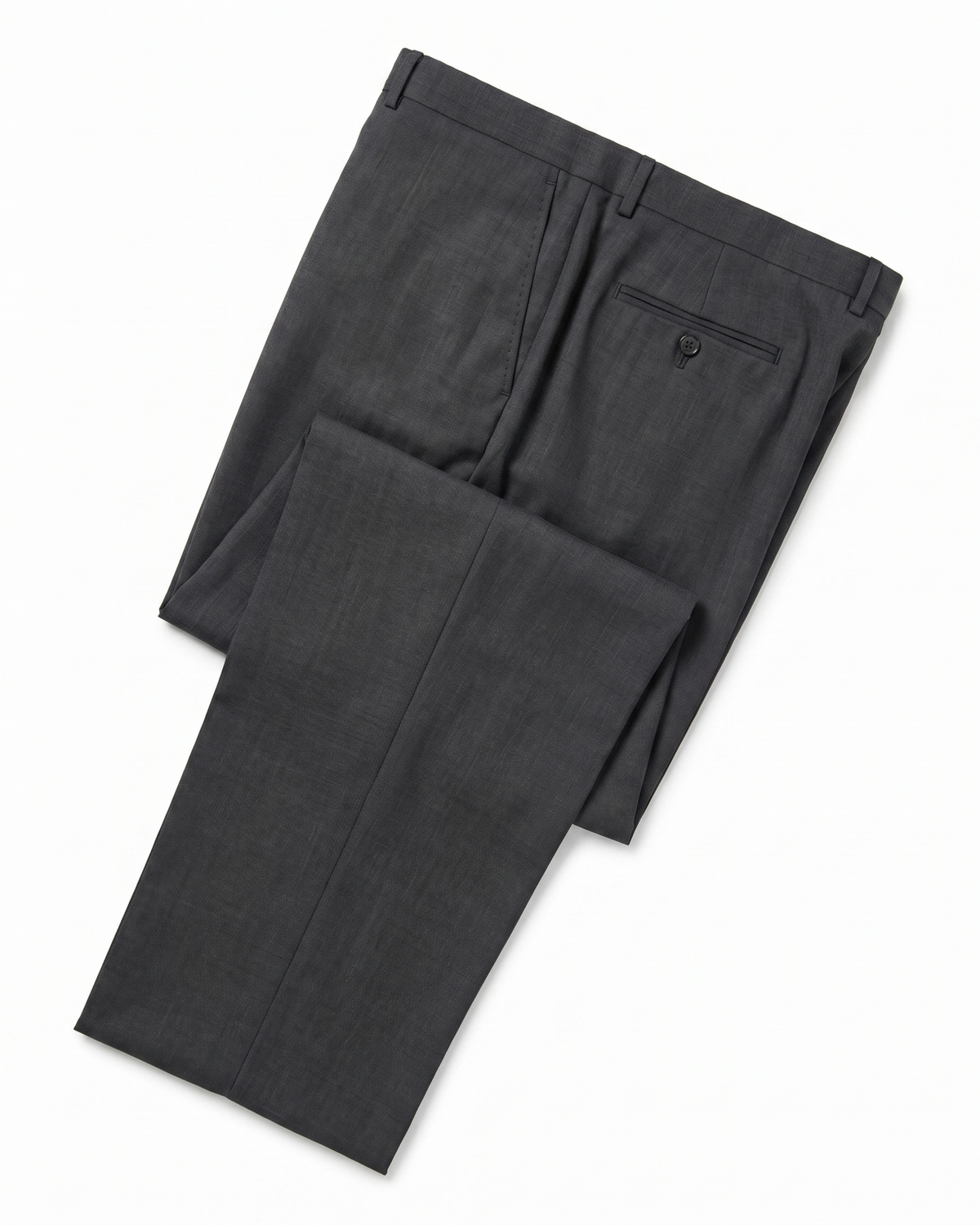 Men's Charcoal Textured Half Canvassed Classic Fit 2-Button Wool Suit