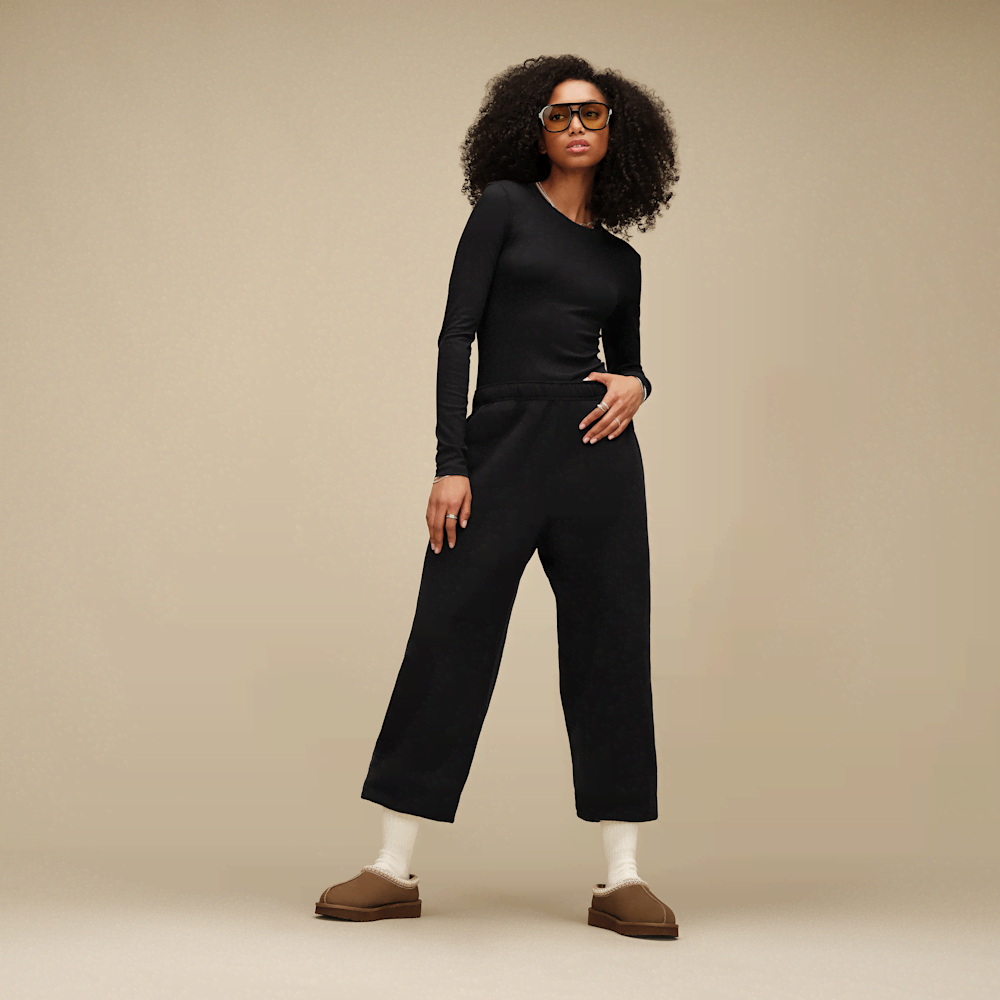 Women's Fitted Long Sleeve Rib Tee - Brown