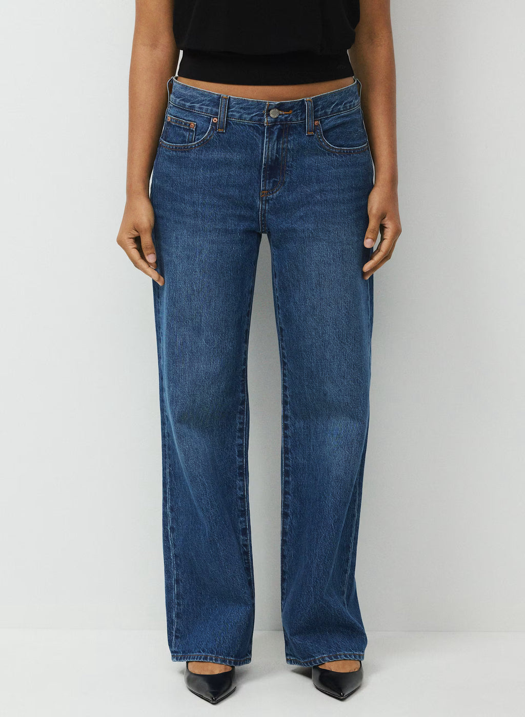 Low-Rise Wide-Leg Jeans - Dark Blue