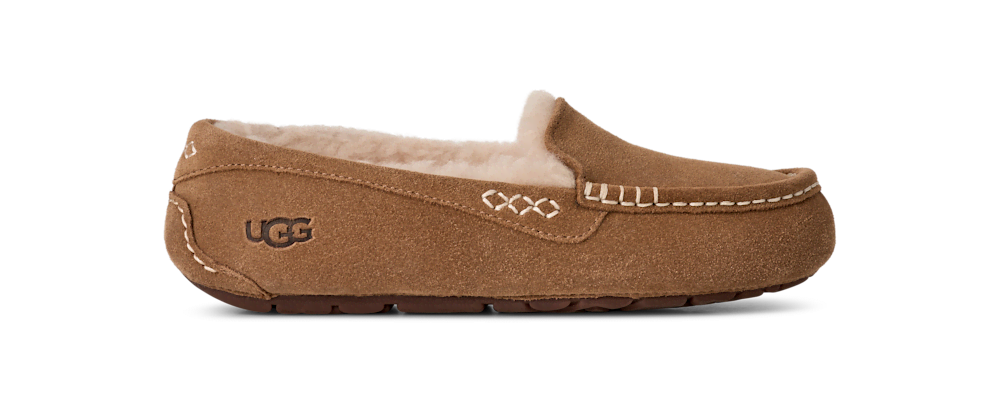 Women's Water-Resistant Suede Moccasin Slipper - Black