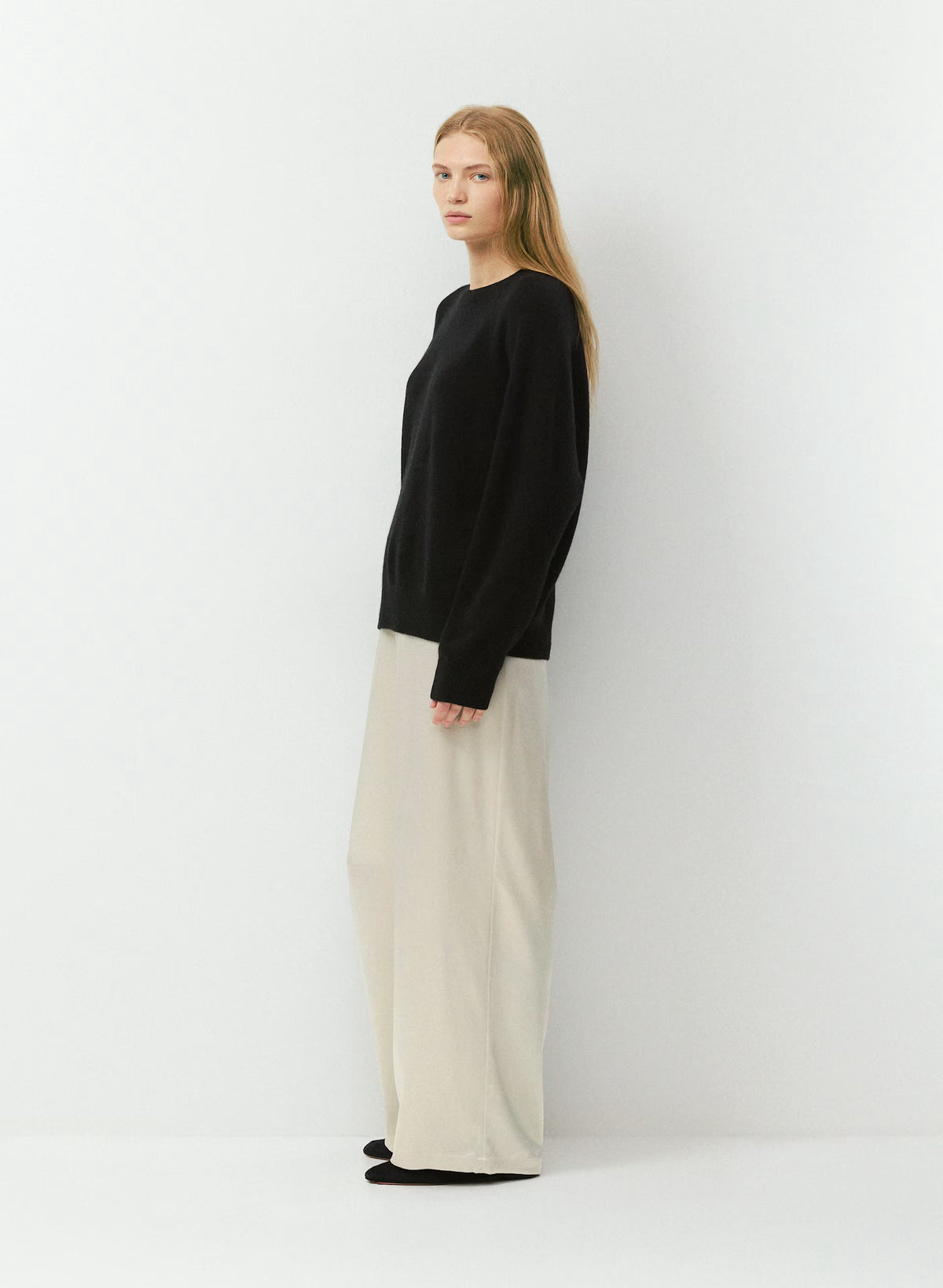 Wool Cashmere Raglan Sweater - Olive