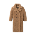 Women's Long Faux Fur Coat - Sand
