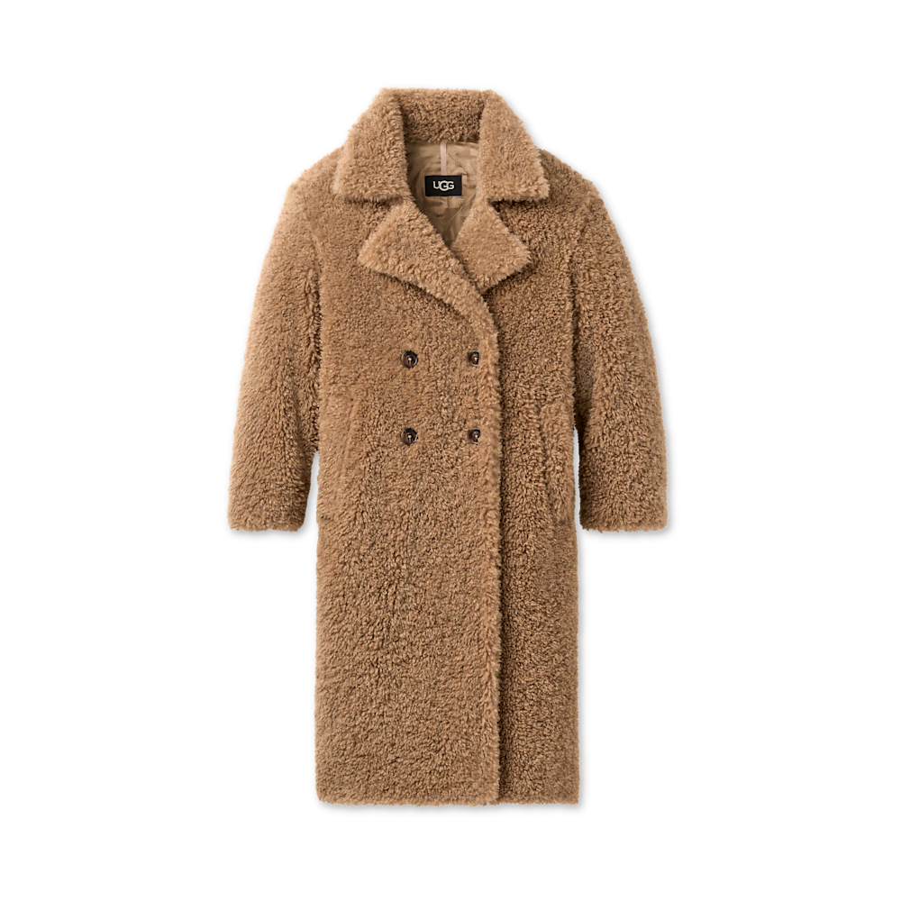 Women's Long Faux Fur Coat - Sand
