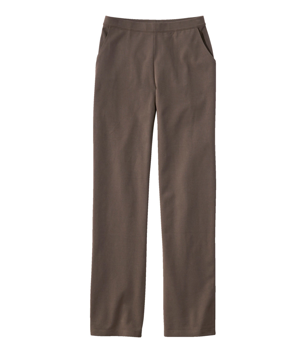 Women's High-Rise Straight-Leg Knit Pants - Black
