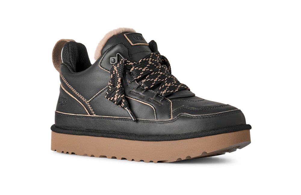 Men's Leather Chunky Sneaker - Black