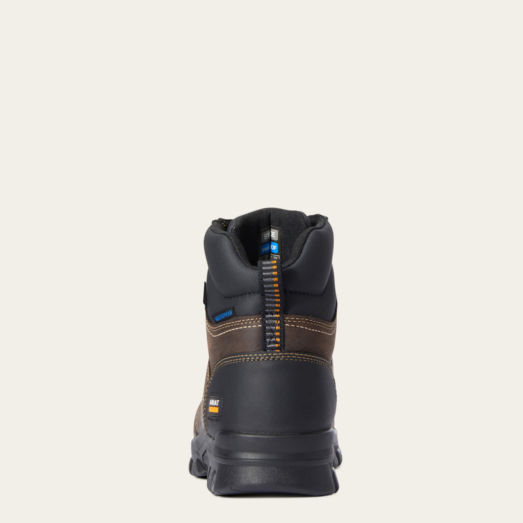 Men's Waterproof Steel Toe Work Boots - Brown