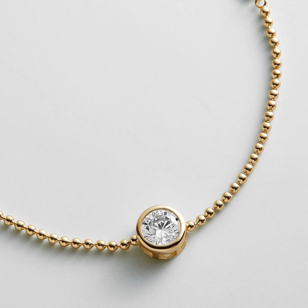 Gold-Plated Round Crystal Bracelet